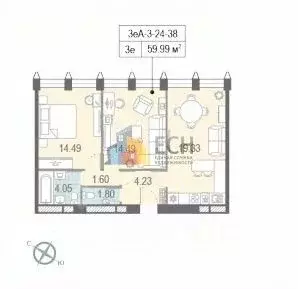 2-к кв. Москва бул. Братьев Весниных, 1 (60.6 м) - Фото 1