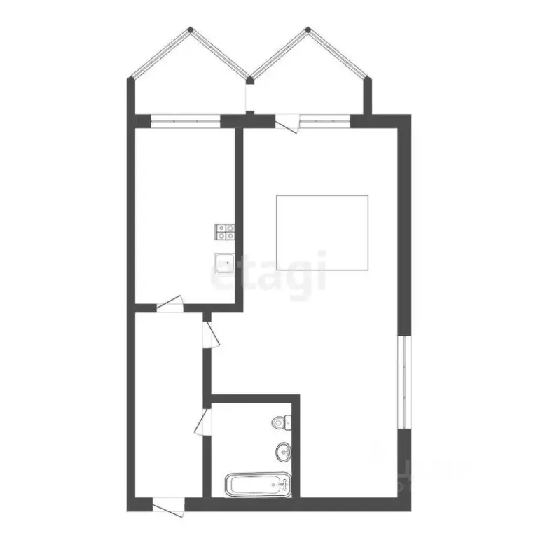1-к кв. Тульская область, Тула ул. Федора Смирнова, 5 (40.0 м) - Фото 2