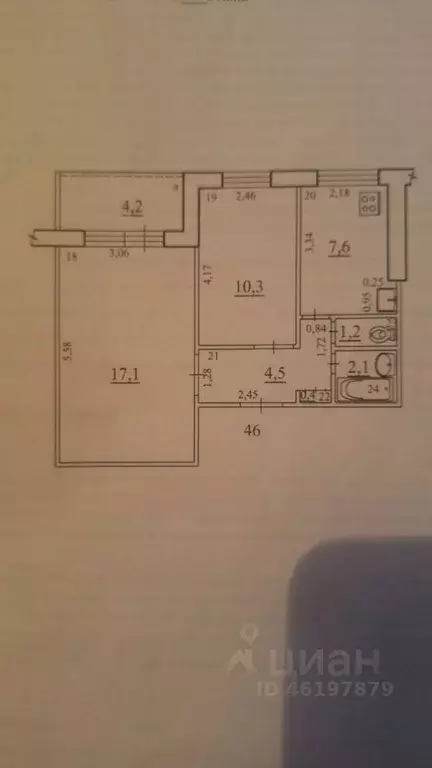 2-к кв. Самарская область, Самара просп. Карла Маркса, 482 (43.2 м) - Фото 2