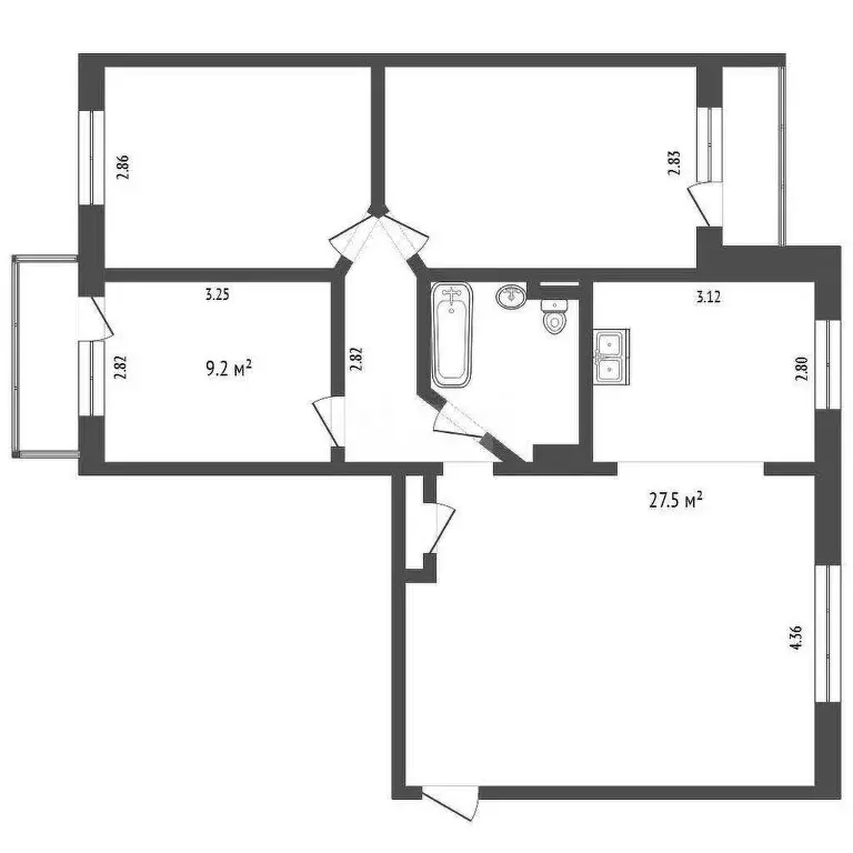 4-комнатная квартира: Новокузнецк, улица Циолковского, 25 (78 м) - Фото 1