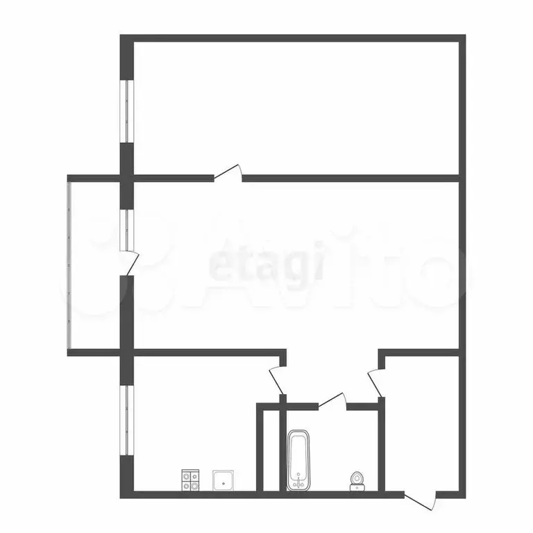2-к. квартира, 45 м, 4/5 эт. - Фото 0