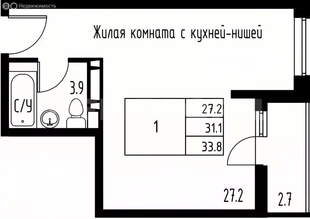 Квартира-студия: Ростов-на-Дону, проспект Маршала Жукова, 18 (31.1 м) - Фото 1
