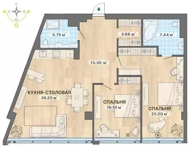 Продаётся 2-к квартира, 107.7 м - Фото 1
