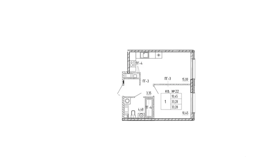 Продаётся 1-к квартира, 33.28 м - Фото 1
