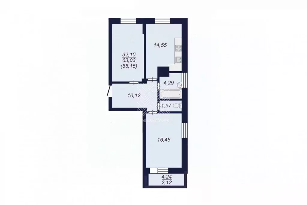 2-к кв. Челябинская область, Челябинск Копейская ул., 1 (65.15 м) - Фото 0