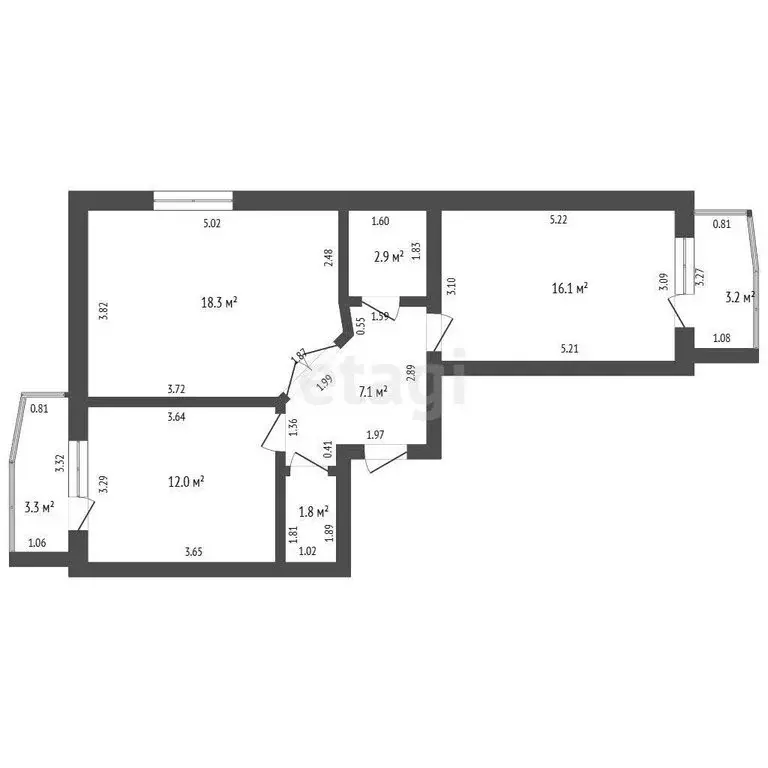 2-комнатная квартира: Саранск, улица Девятаева, 3 (58.2 м) - Фото 0