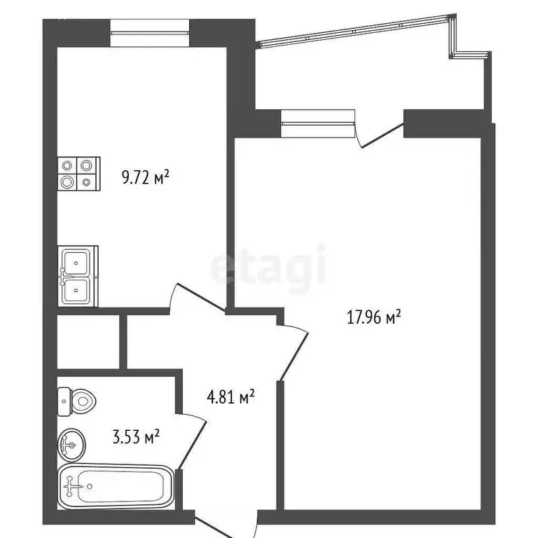1-комнатная квартира: Шлиссельбург, Пролетарская улица, 38 (36.3 м) - Фото 1