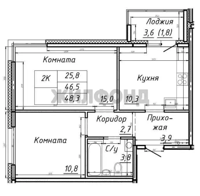 2-комнатная квартира: Барнаул, Северный Власихинский проезд, 131к2С ... - Фото 1