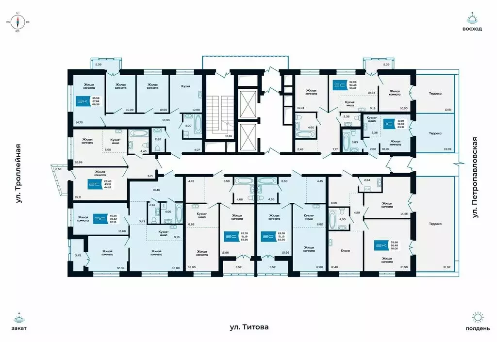 3-комнатная квартира: Новосибирск, улица Титова, 48 (59.07 м) - Фото 1