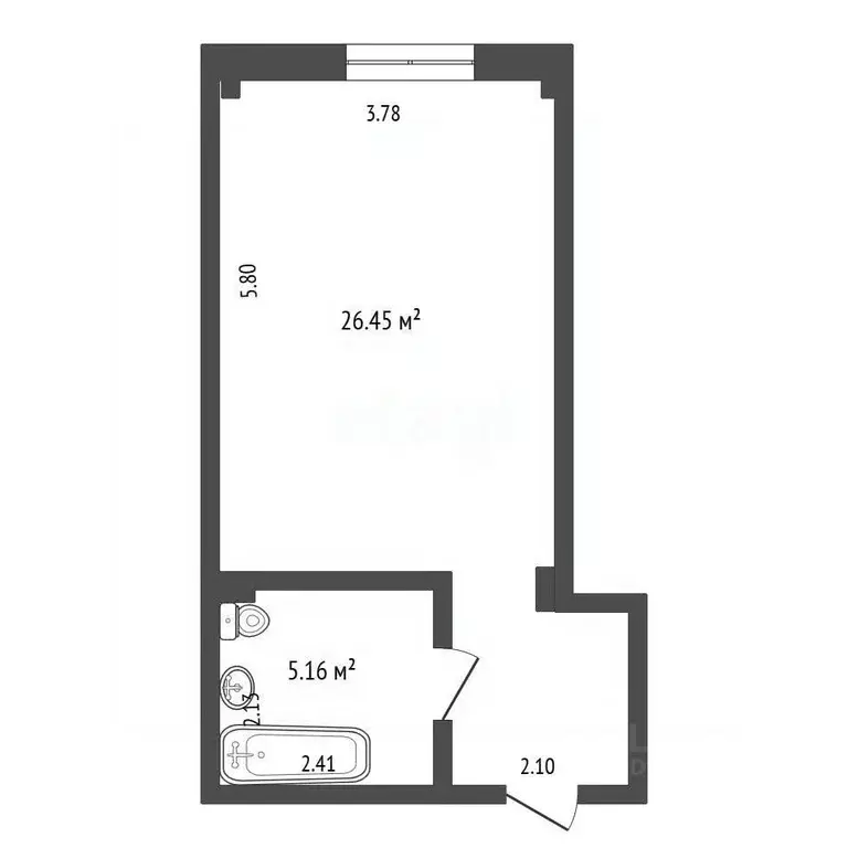 Студия Крым, Саки ул. Санаторная (31.0 м) - Фото 2
