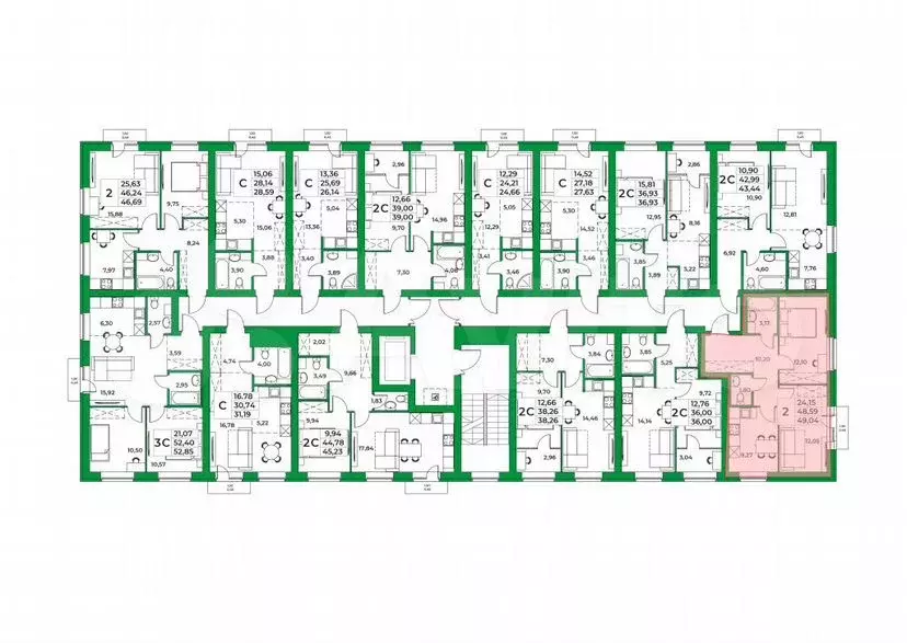 2-к. квартира, 49 м, 7/9 эт. - Фото 1