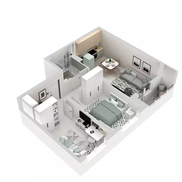 2-комнатная квартира: Екатеринбург, улица Софьи Перовской, 106А (55.82 ... - Фото 2