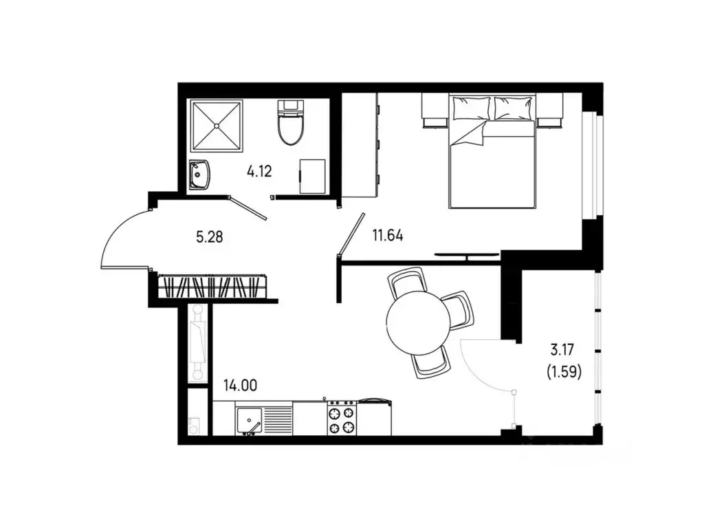 1-к кв. Ленинградская область, Всеволожский район, Свердловское ... - Фото 1