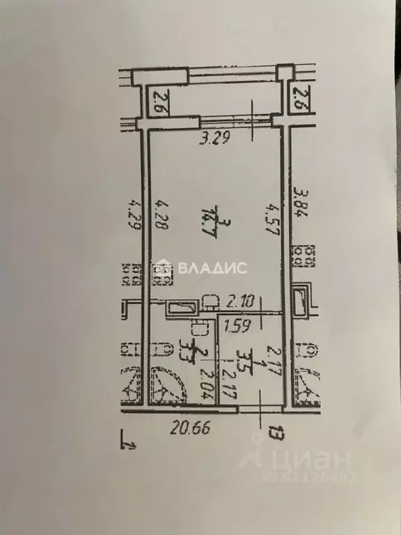 Студия Санкт-Петербург Пискаревский просп., 142к4 (21.5 м) - Фото 2