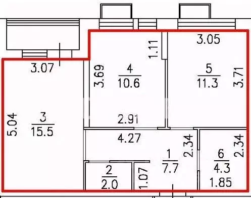 2-к кв. Тюменская область, Тюмень Полевая ул., 117к4 (51.4 м) - Фото 1