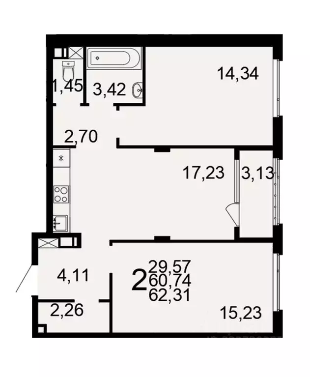 3-к кв. Тульская область, Тула ул. Самоварная, 4 (62.31 м) - Фото 1