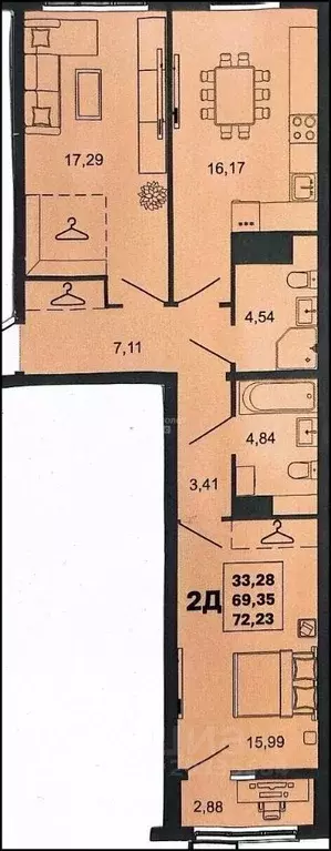 2-к кв. Пензенская область, Кузнецк ул. Белинского, 98 (69.3 м) - Фото 2