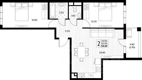 2-к кв. Краснодарский край, Анапа муниципальный округ, с. Сукко ... - Фото 1