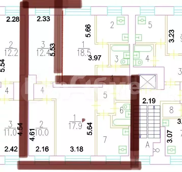 3-к. квартира, 55 м, 2/8 эт. - Фото 1