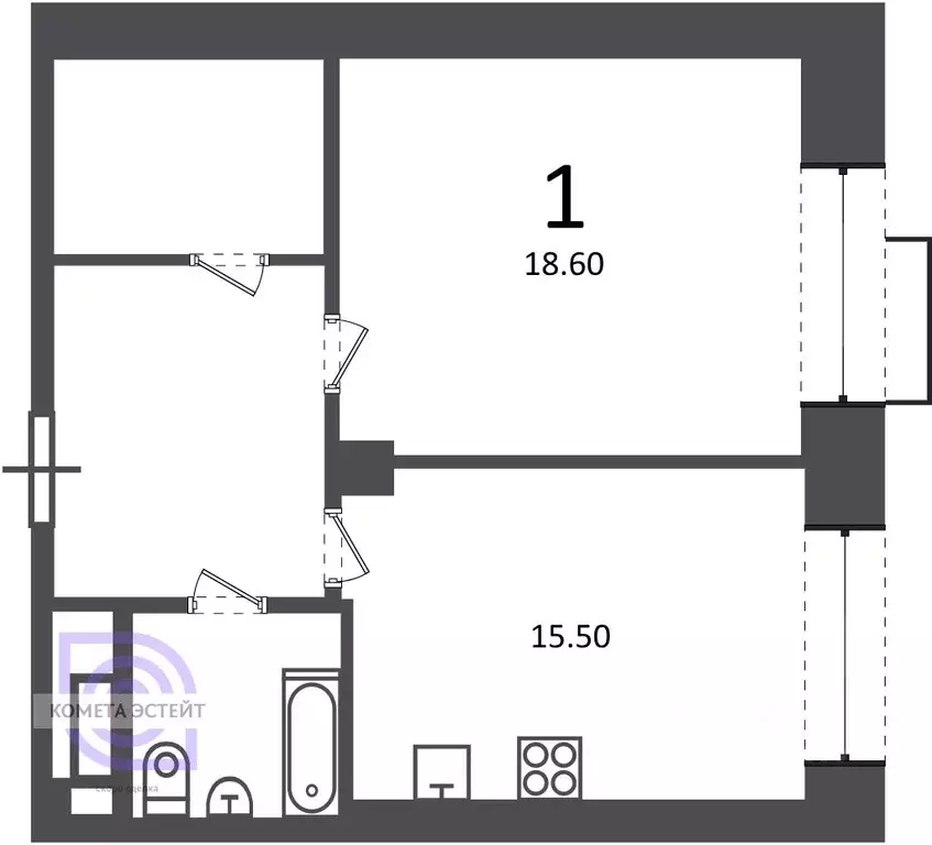 1-к кв. Москва Клинская ул., 2А (53.3 м) - Фото 2