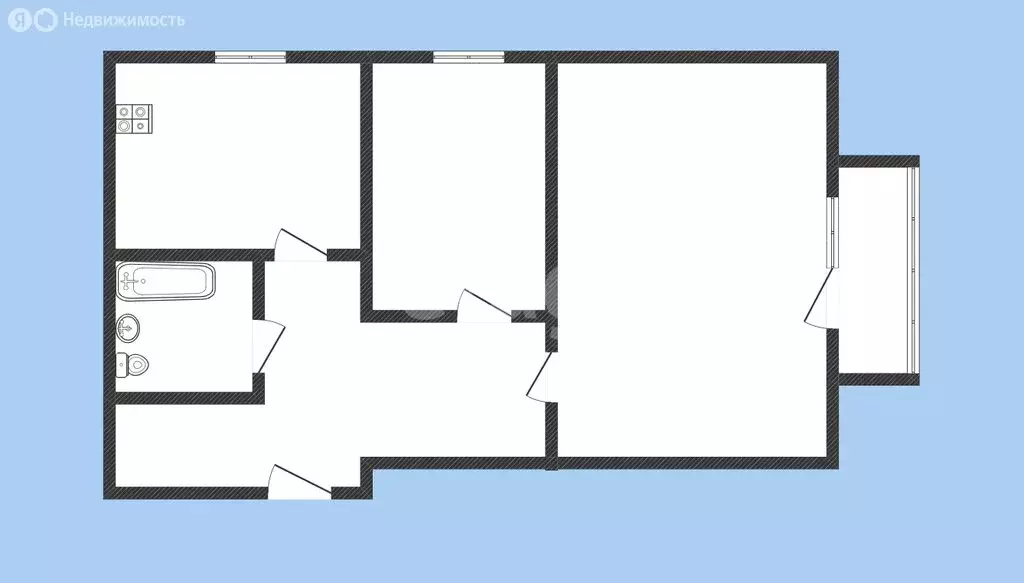 2-комнатная квартира: Черкесск, улица Строителей, 2 (40 м) - Фото 1