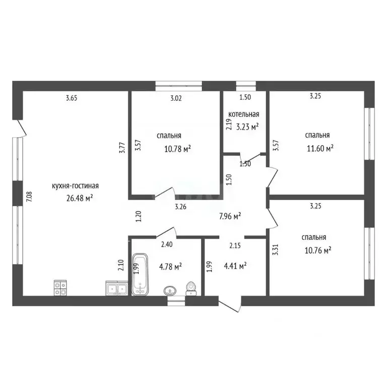 Дом в Тюменская область, Тюмень Строитель-1 СНТ, ул. Дружбы (90 м) - Фото 1