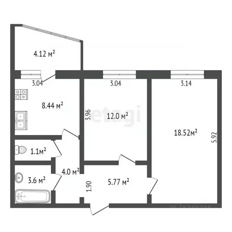 2-к кв. Коми, Сыктывкар просп. Бумажников, 52 (53.4 м) - Фото 1