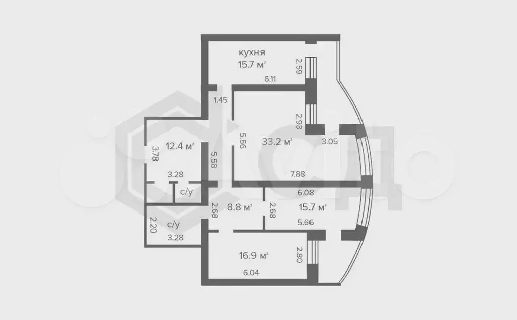 3-к. квартира, 128,5 м, 4/7 эт. - Фото 0