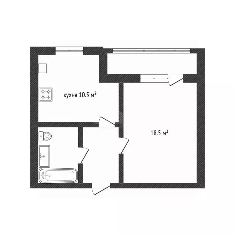 1-к кв. Белгородская область, Белгородский район, Северный городское ... - Фото 2