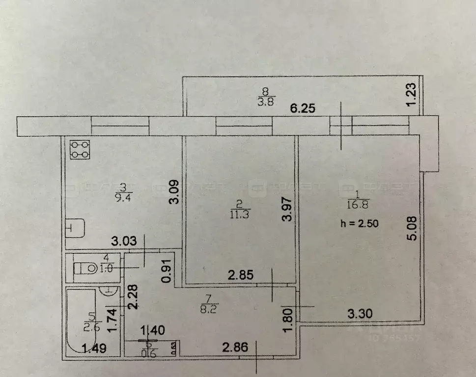 2-к кв. Татарстан, Казань ул. Кул Гали, 11/52А (49.9 м) - Фото 2