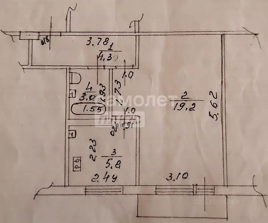 1-к кв. Нижегородская область, Дзержинск просп. Циолковского, 40 (32.9 ... - Фото 2