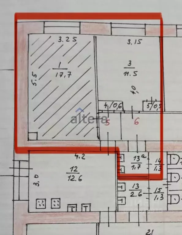 Комната Татарстан, Казань ул. Гарифьянова, 42 (17.0 м) - Фото 2