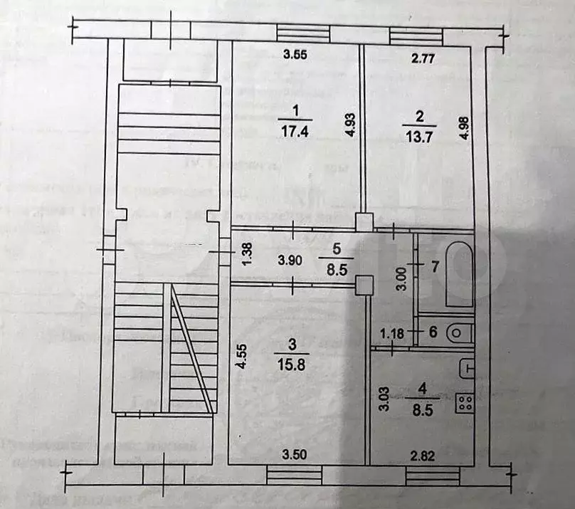 3-к. квартира, 67,9 м, 1/5 эт. - Фото 0