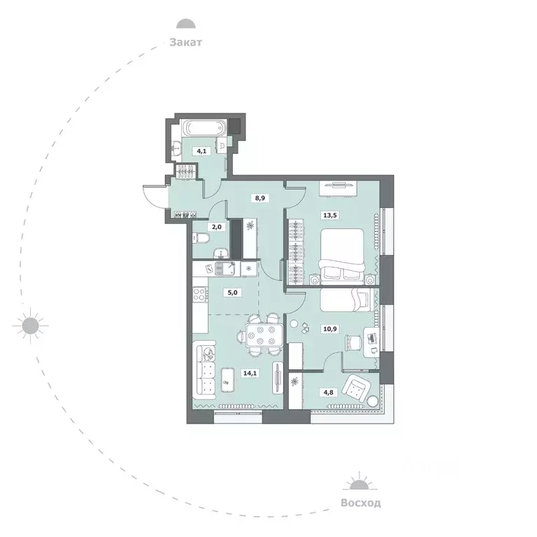 2-к кв. Вологодская область, Вологда ул. Возрождения, 35к6 (63.3 м) - Фото 1