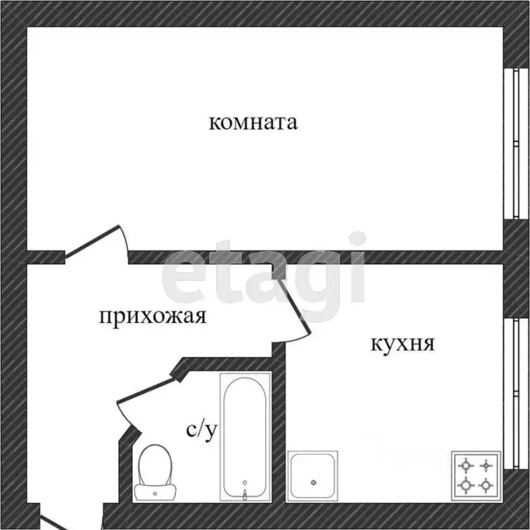 1-к кв. Ханты-Мансийский АО, Сургут Трубная ул., 5/2 (29.0 м) - Фото 1