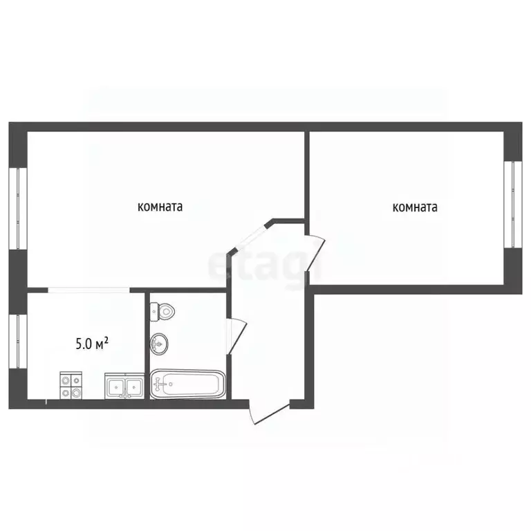 2-к кв. Свердловская область, Первоуральск ул. Ватутина, 70 (42.7 м) - Фото 2