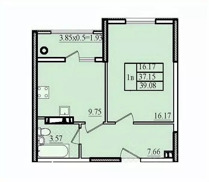 1-к кв. Крым, Евпатория Победа жилой комплекс (39.08 м) - Фото 0