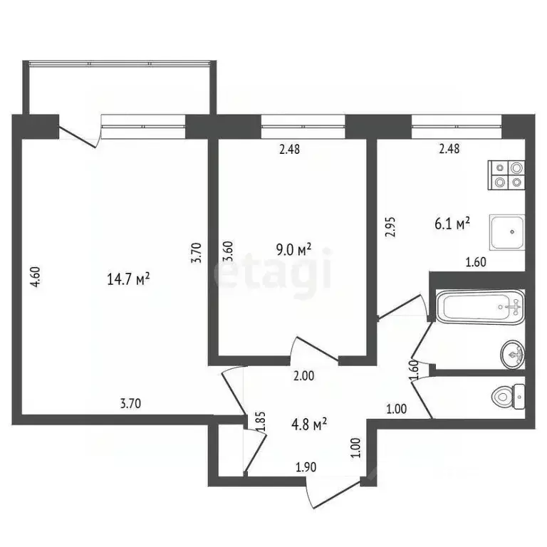 2-к кв. Костромская область, Кострома пос. Первомайский, ул. Боровая, ... - Фото 2
