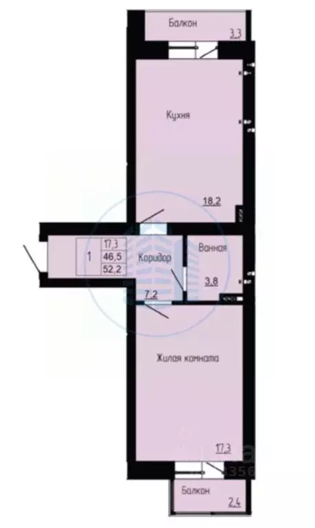 1-к кв. Ставропольский край, Ессентуки ул. Орджоникидзе, 97к2 (46.9 м) - Фото 1