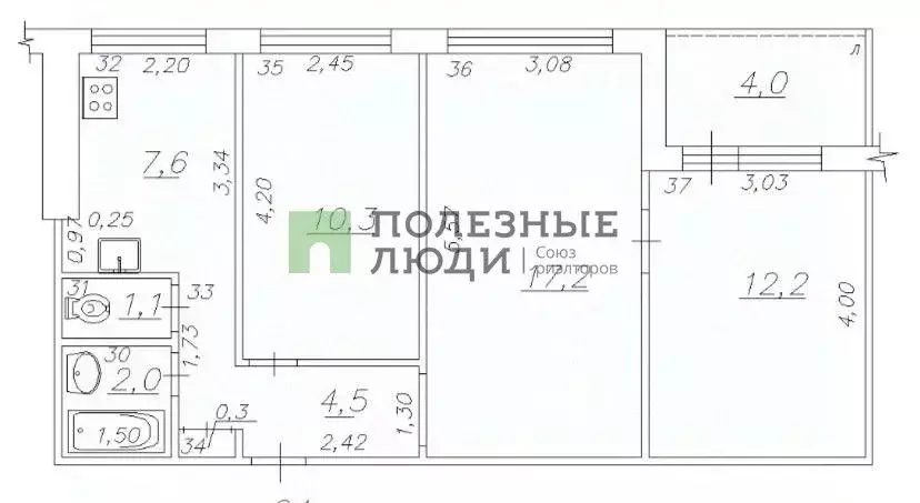 3-к кв. Самарская область, Самара Коммунистическая ул., 23 (58.9 м) - Фото 1