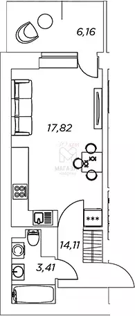 Продаётся квартира-студия, 27.19 м - Фото 0