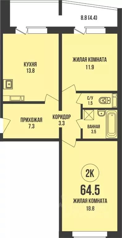 2-к кв. Новосибирская область, Новосибирск ул. Имени генерал-майора ... - Фото 0