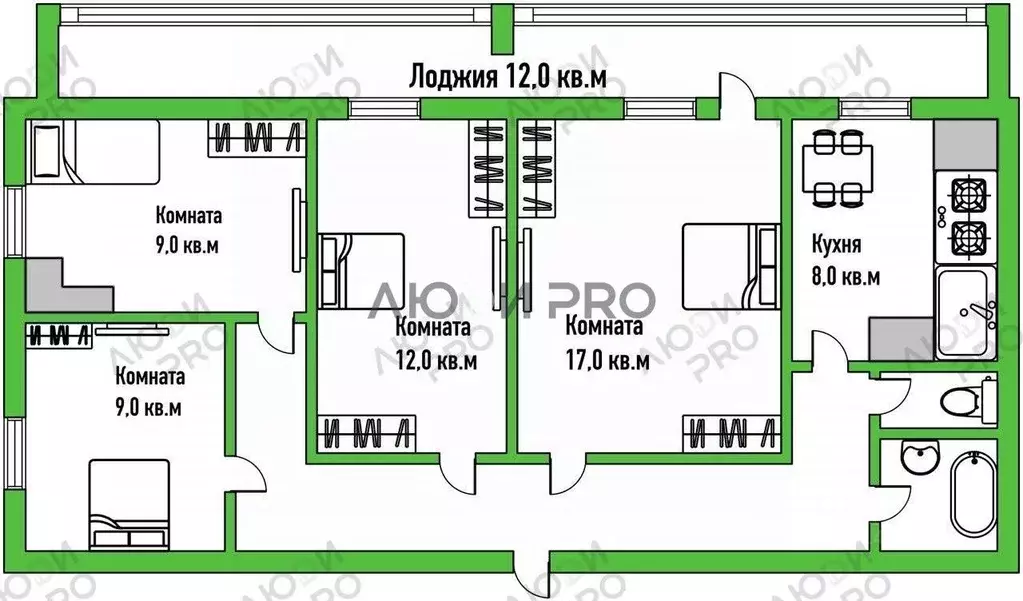 4-к кв. Кировская область, Киров ул. Сутырина, 1 (75.4 м) - Фото 1