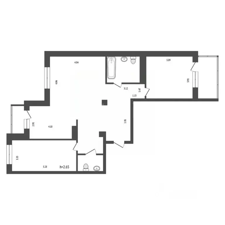 3-к кв. Красноярский край, Красноярск ул. Дмитрия Мартынова, 27 (92.5 ... - Фото 2