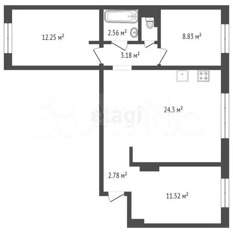 3-к. квартира, 66,7 м, 4/10 эт. - Фото 1