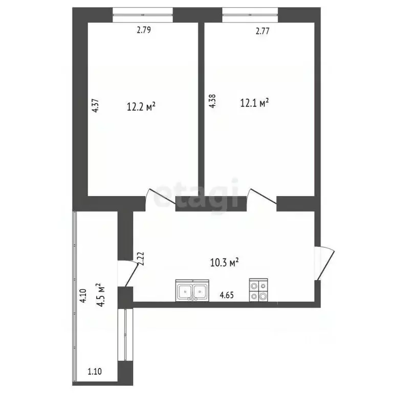 2-к кв. Краснодарский край, Геленджик ул. Орджоникидзе, 35 (34.6 м) - Фото 1