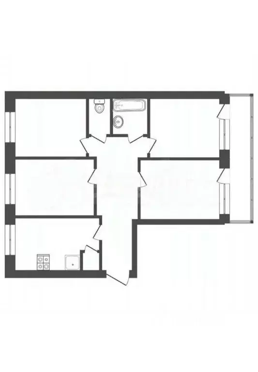 4-к кв. Тульская область, Тула ул. Луначарского, 63к1 (78.4 м) - Фото 0