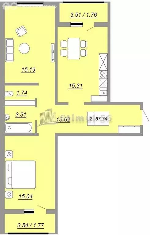 2-комнатная квартира: Оренбург, улица Юркина, 10 (67.74 м) - Фото 0