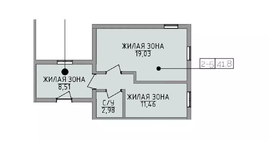 2-комнатная квартира: Алушта, улица Володарского, 9 (41.9 м) - Фото 1