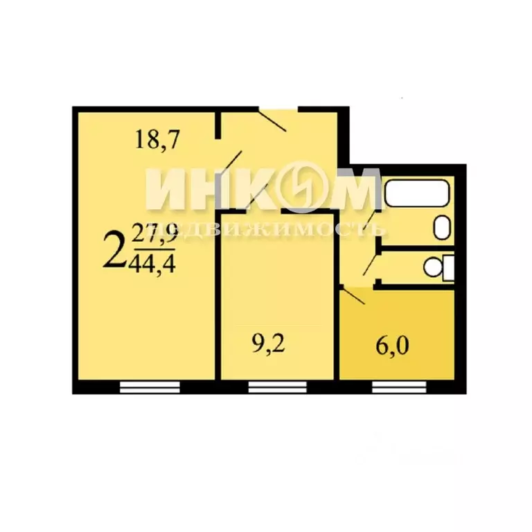 2-к кв. Москва Кировоградская ул., 28К3 (44.3 м) - Фото 1
